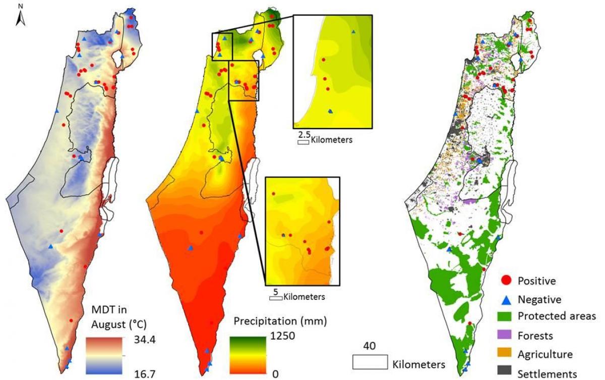 mapa d'israel climàtic