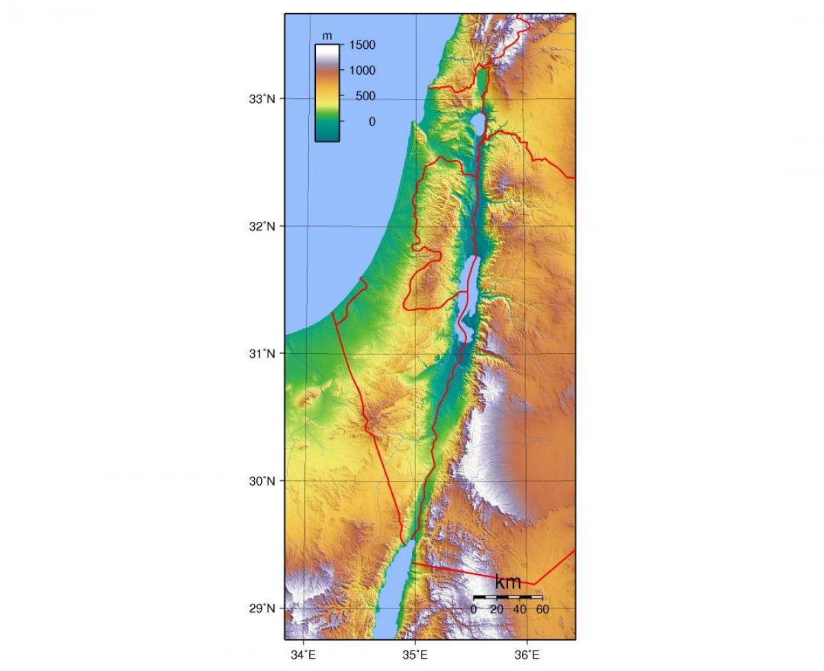 mapa d'israel elevació