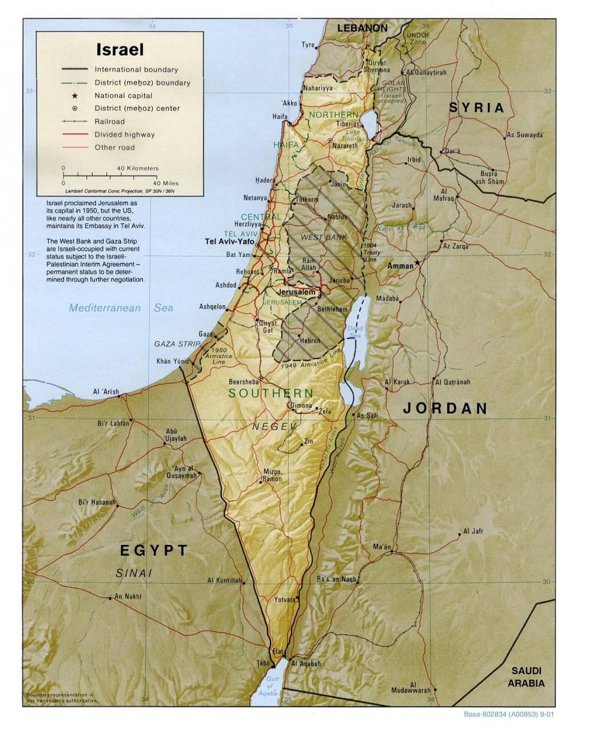 mapa d'israel geografia 