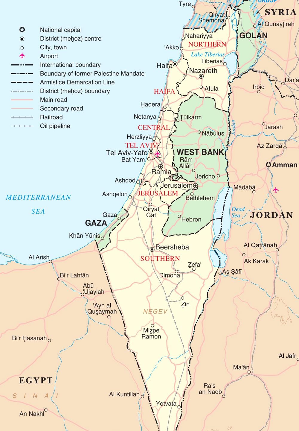 mapa d'israel turística