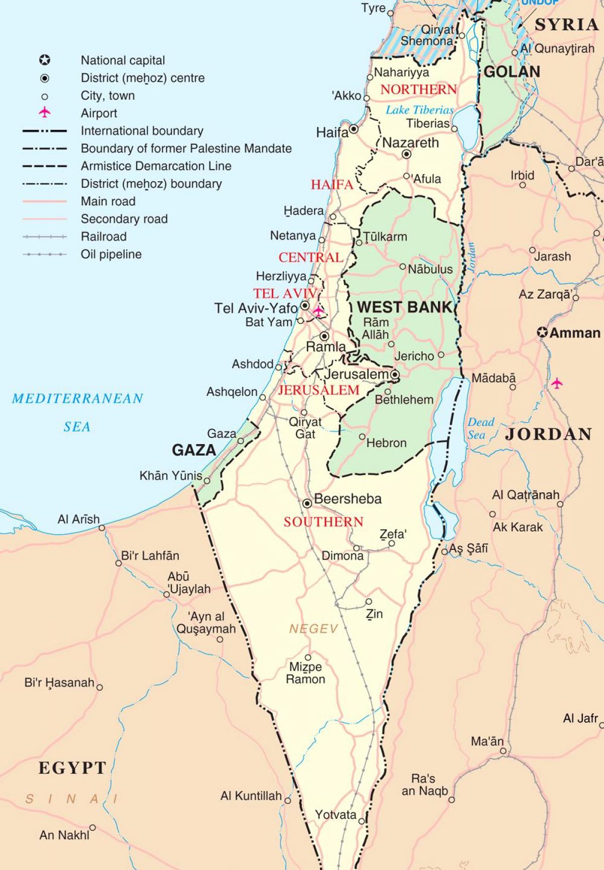 mapa d'israel turística