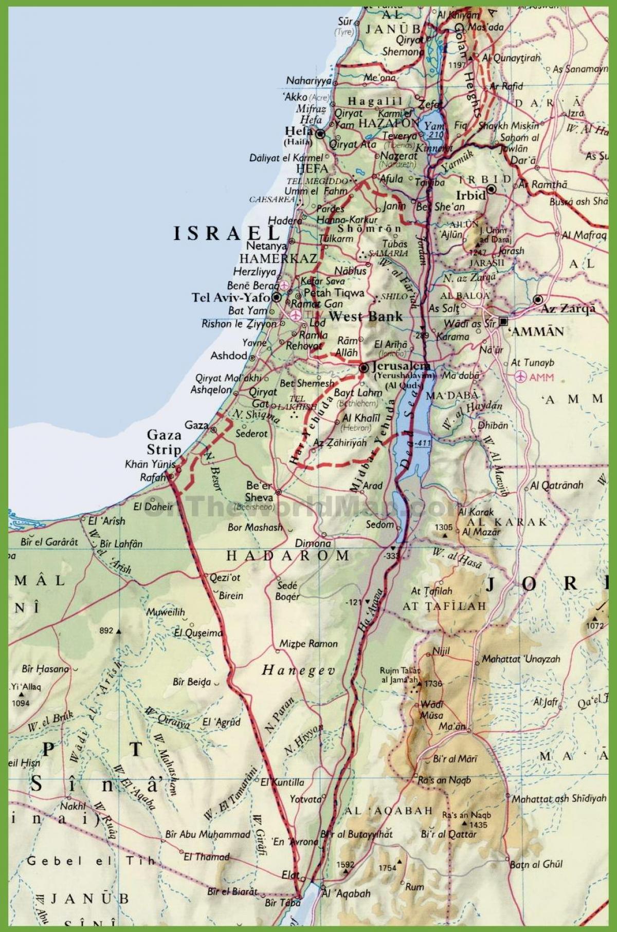 israel ciutats mapa