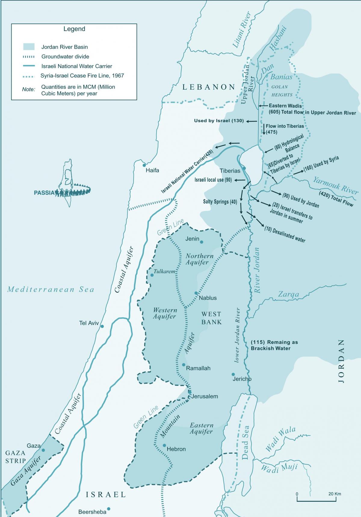 mapa d'israel riu