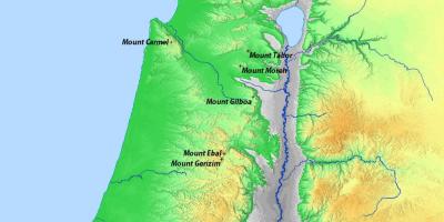 Mapa d'israel muntanyes